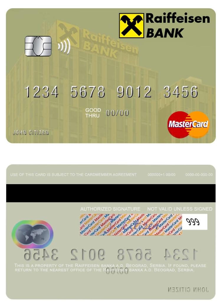 Serbia Raiffeisen banka a.d. Beograd mastercard